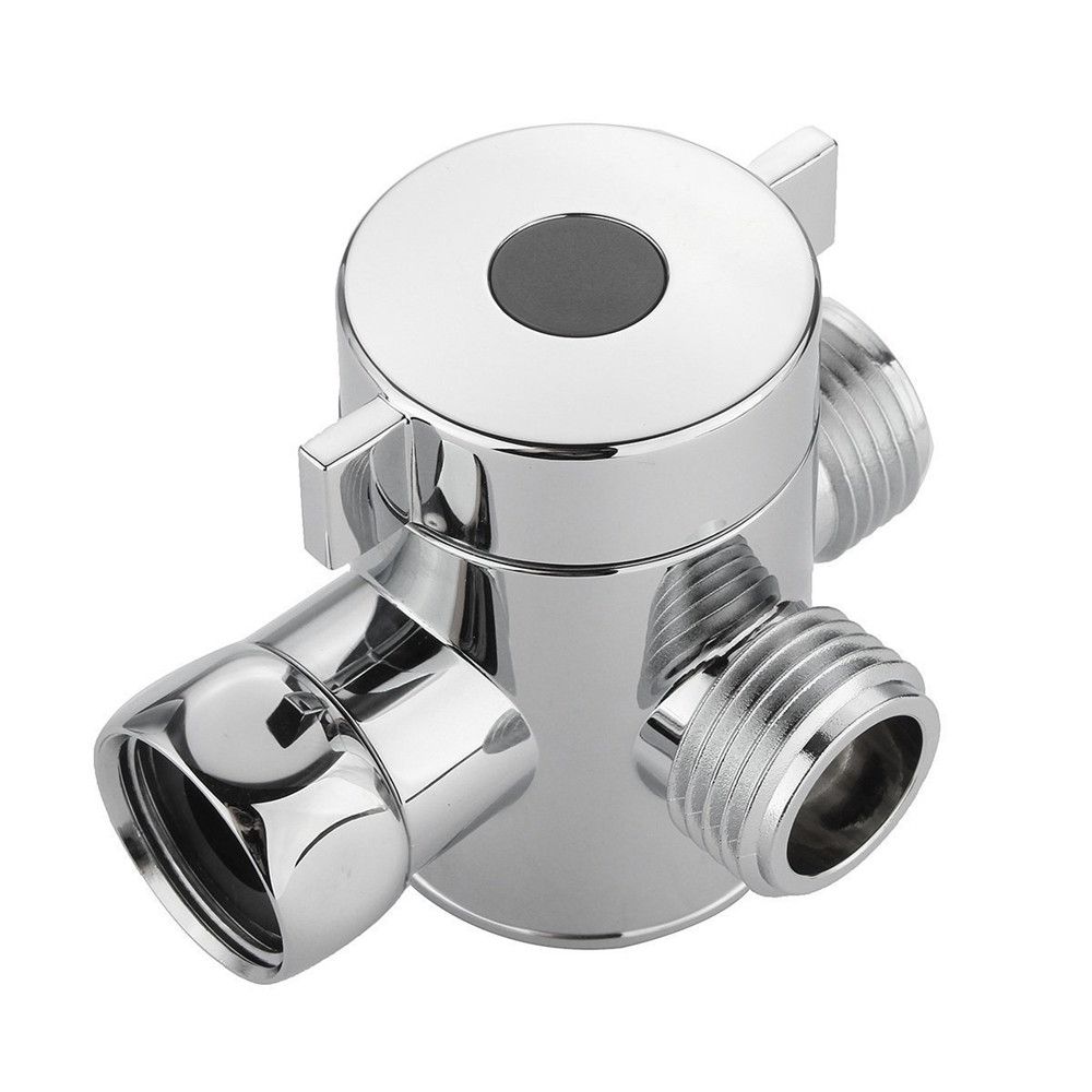 1/2 Inch Toilet Adjustable Arm Mounted T-adapter 3-Way Connector Shower Head Shunt Diverter Valve