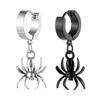 Scared Spider Hoop Earrings For Women Men Stainless Steel Big Gothic Halloween Party Ear Jewelry Gift Punk Pierced Earring