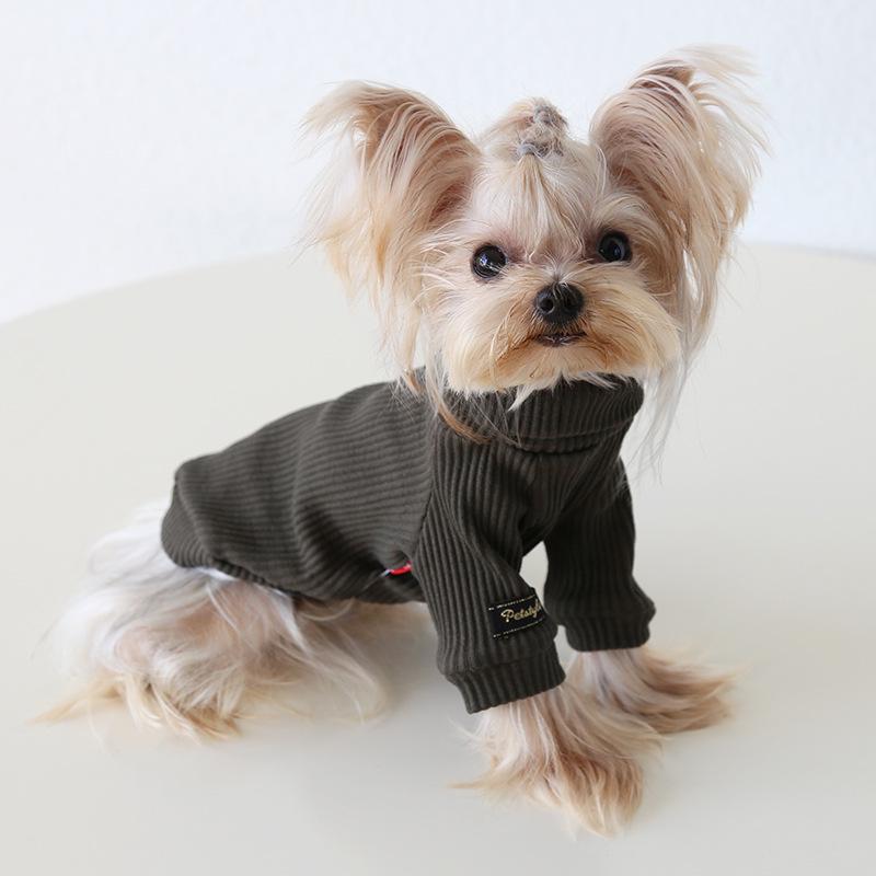 Petstyle 2024 Осень/Зима Рубашка с высоким воротником в рубчик с лацканами и рукавами-крылышками с кошачьим принтом