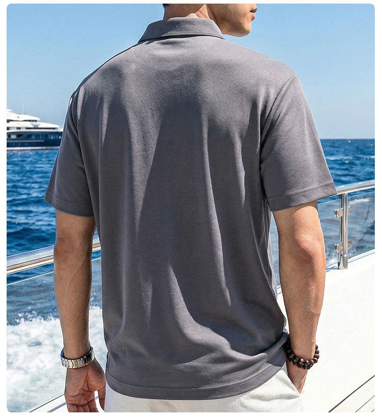 Summer Business Casual Men's Short-Sleeved T-Shirt Polo Shirt