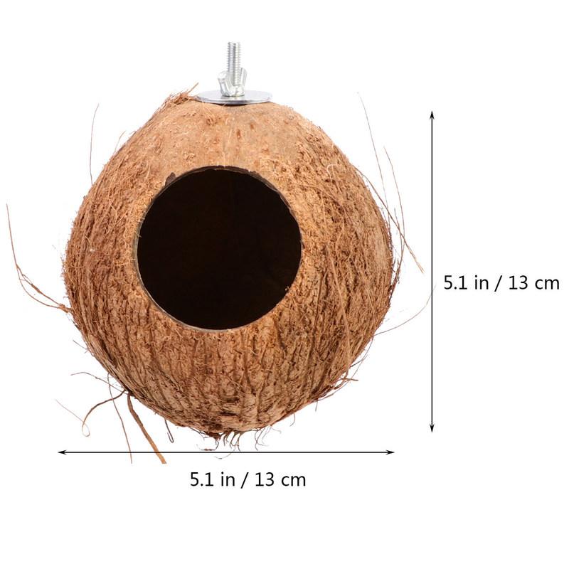 Brown Coconut Shell Bird Nest Wide Entrance Style Birds Hut Bed Outdoor Garden Balcony Birds House Bird Nest