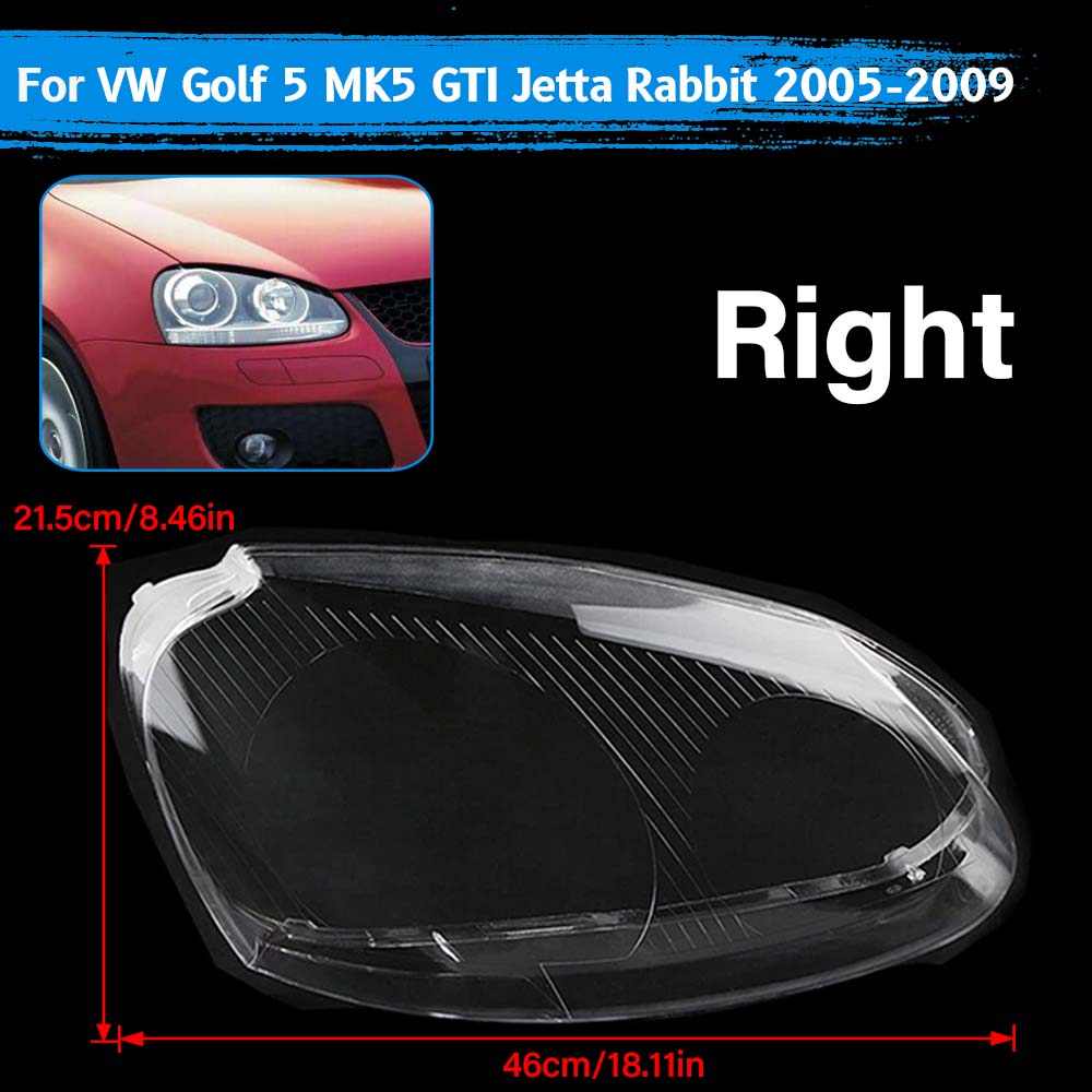 Передние фары Крышка линзы Лампочка Прозрачный плафон Для Volkswagen Golf 5 MK5 Jetta Rabbit 2005-2009 Аксессуары