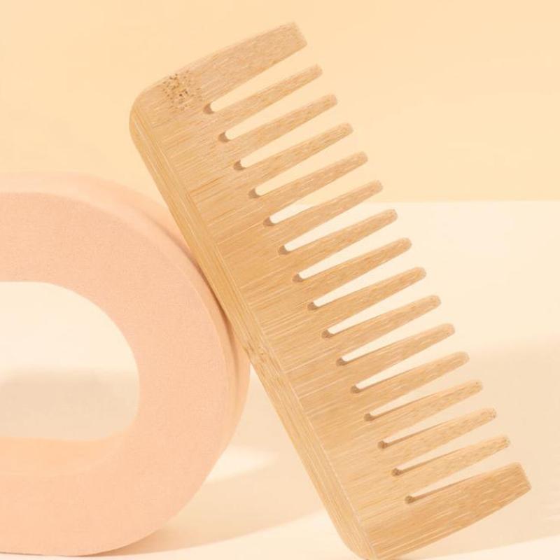 Бамбуковая расческа с широкими зубьями, расчески для волос, распутывающие расчески, антистатические, для вьющихся волос, для женщин и мужчин, для разглаживания, массажа, домашнего использования в салоне