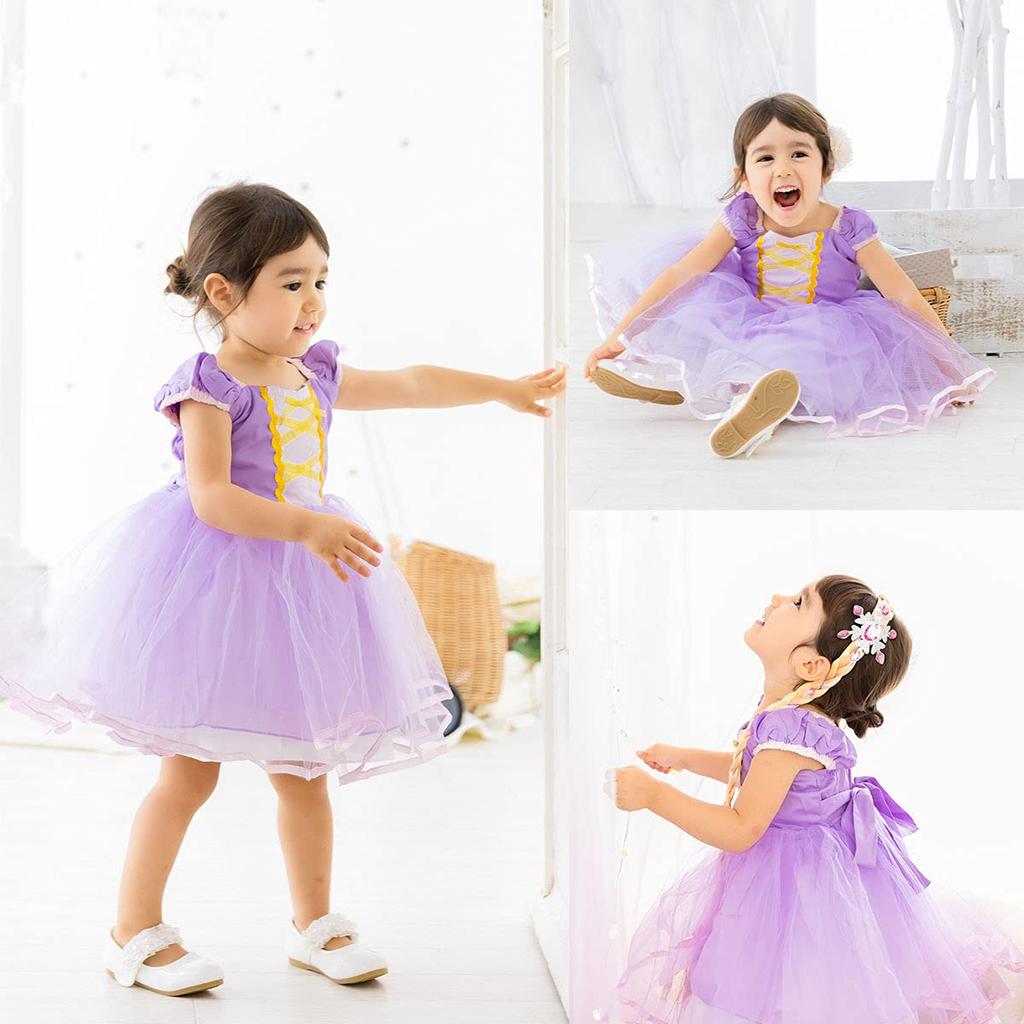 Дизайн Рапунцель Золушка La Belle платье Детский костюм принцессы Детский костюм на Хэллоуин Свадебный костюм для девочек 90 100 110 120 130 e0056 [monoii]