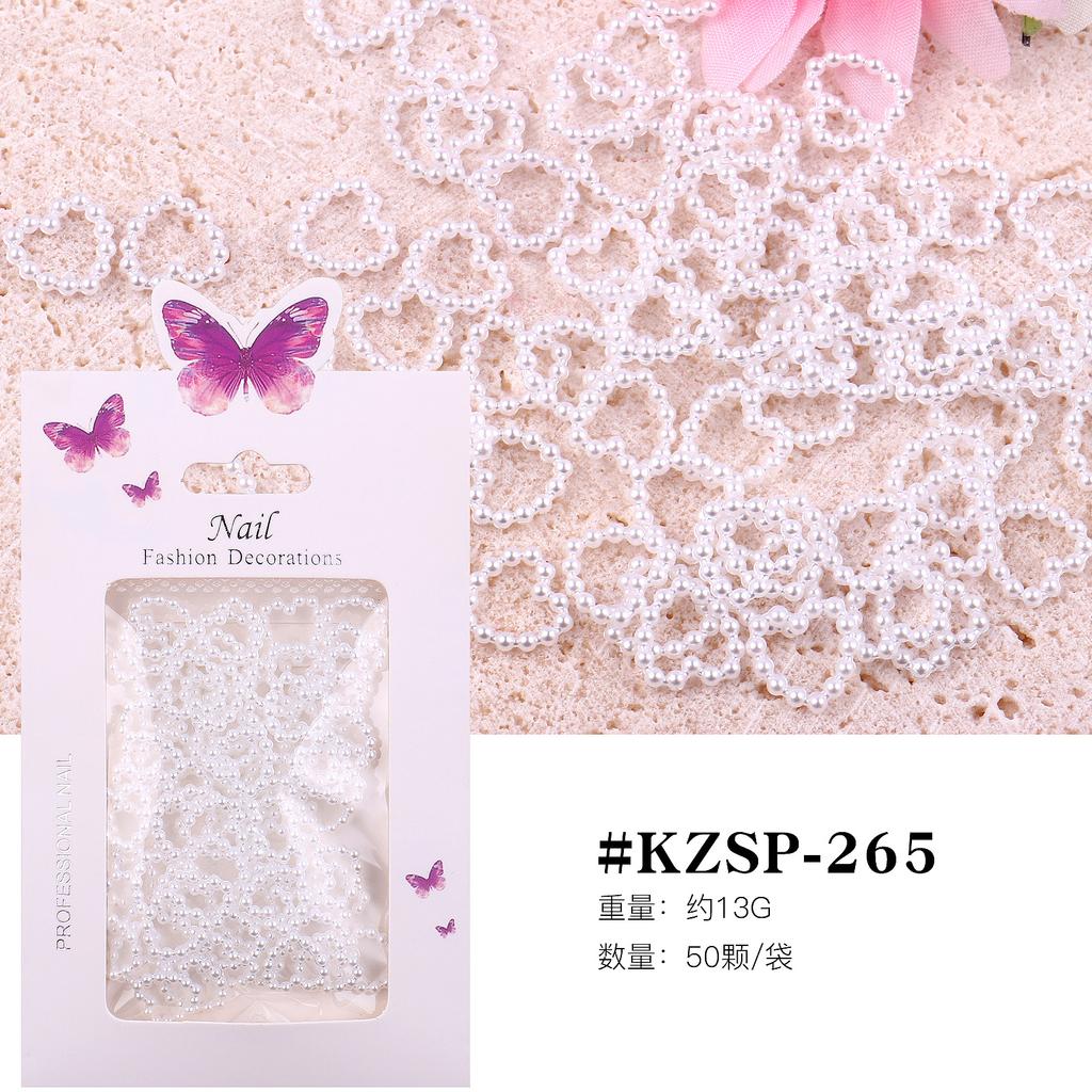 Bagged Three-Dimensional Butterfly Love Nail Art Jewelry Abs Resin Nail Art Pearl Nail Art Decoration Change