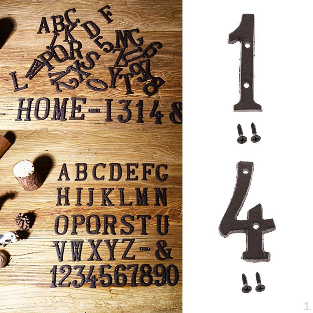 2x Литой Железный Знак Номера Дома Табличка DIY Цифровые Цифры 1 4