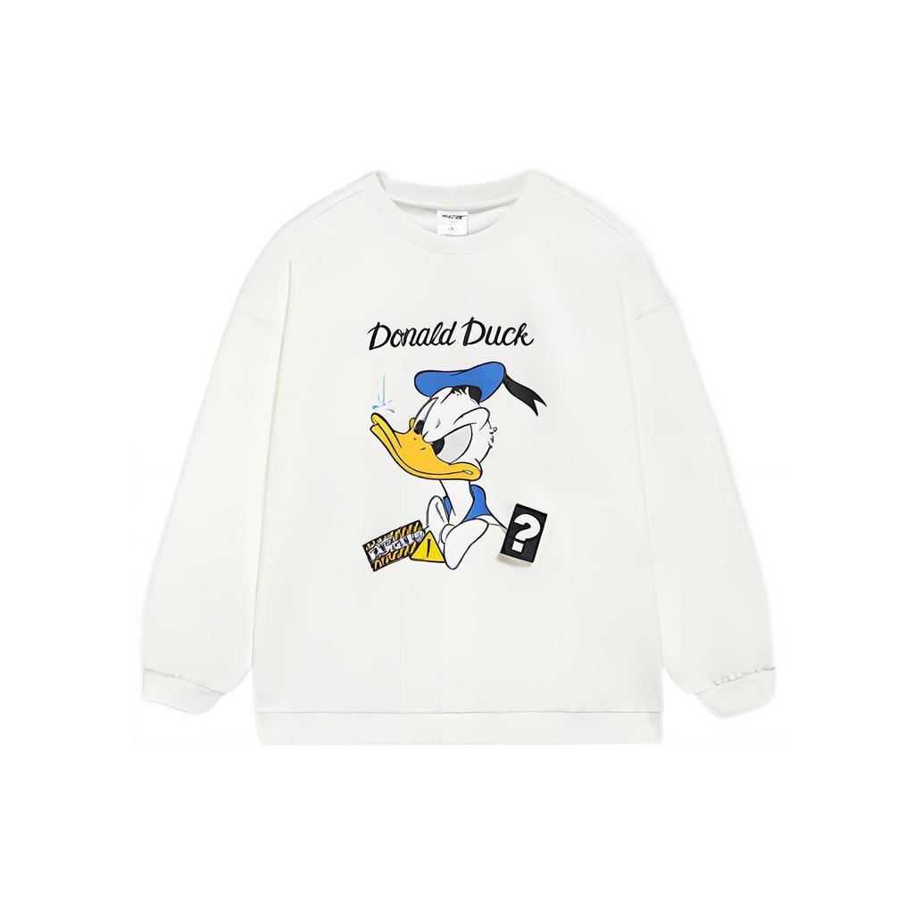 Li Ning X Disney Collaboration Sports Lifestyle Series Cartoon Pattern Printed Crew Neck Pullover Long Sleeve Sweatshirt Women Sweatshirt AWDS596-1