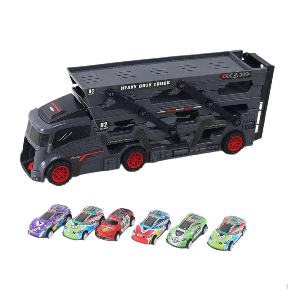 Foldable Rail Toy, Carrier Truck, Developmental Transforming Boy Slide Trailer Toy for Party