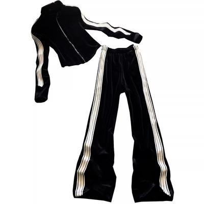 Женский повседневный спортивный костюм весна-осень, короткая куртка, комплект из двух предметов, элегантный шикарный наряд