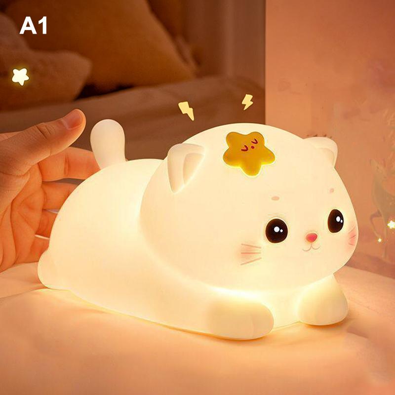 Силиконовый Мультяшный Панда Овца Кролик Ночник USB Перезаряжаемый Сенсорное Управление Диммирование Детский Подарок на День Рождения Домашний Декор