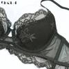 DKGEA Тонкий бюстгальтер, кружевной бюстгальтер, комплект женского сексуального нижнего белья больших размеров