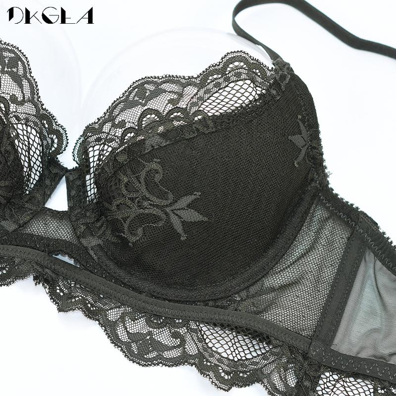 DKGEA Тонкий бюстгальтер, кружевной бюстгальтер, комплект женского сексуального нижнего белья больших размеров