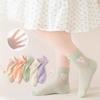 5Pairs Girls Summer Mesh Socks Heart Love Candy Color Mid Tube Sock 1-14year Children Stcokings Cotton Breathable Baby Footwear