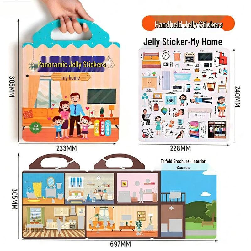 Children's Reusable Scenery Sticker Book: Educational DIY Toy for Early Learning and Cognitive Development