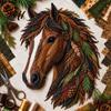 Flower Horse Theme Art Floral Patchwork Kit Fabric DIY Handmade Wall Kit Sewing for Adults Decor Artistic Applique Set