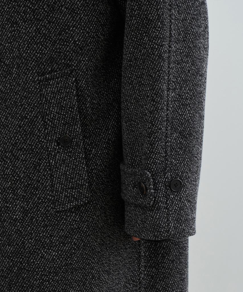Musinsa Standard Wool Blend Twill Tweed Oversized Balmacaan Coat [Dark Grey]