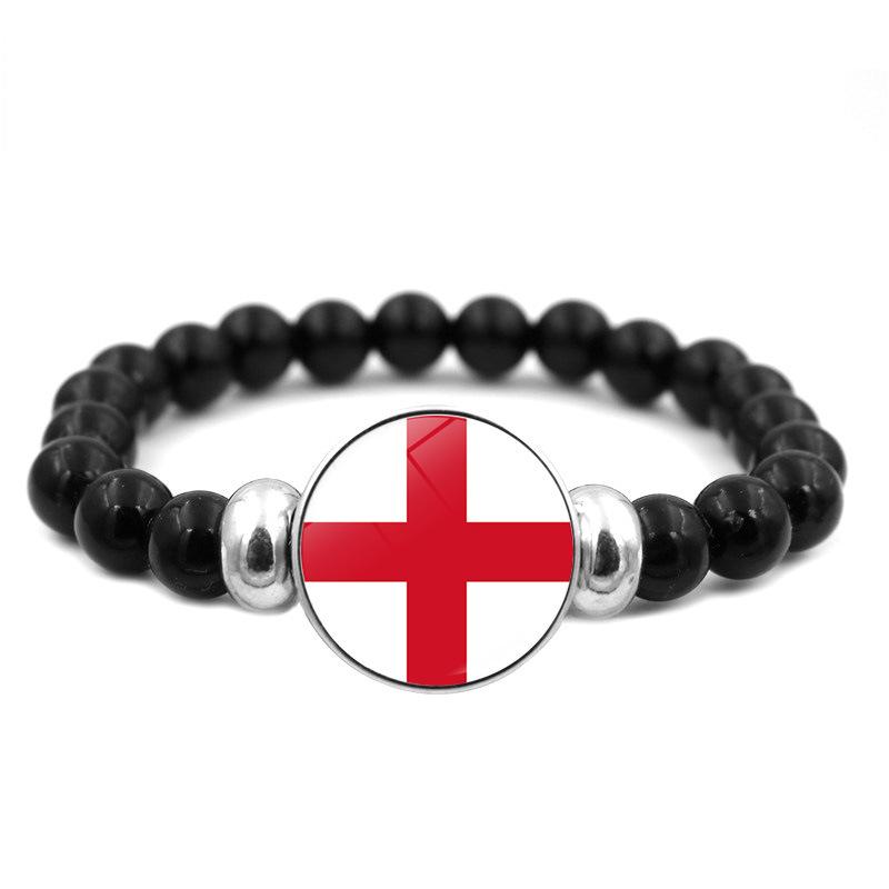 287 Countries National Flag Snap Button Elastic Band Beads Country Flag Independence Day Bead Jewelry Beaded Bracelet