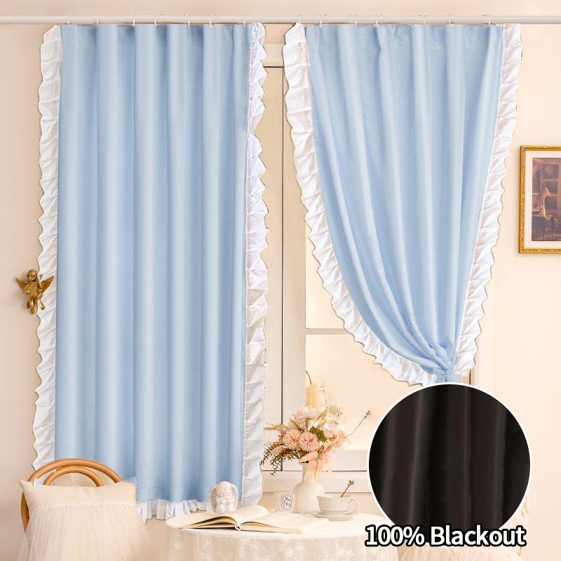 100% Светонепроницаемая штора Винтажное кружево Оконные шторы Спальня Французское окно Жалюзи Рулонные шторы Гостиная Конфиденциальность Затеняющая ткань