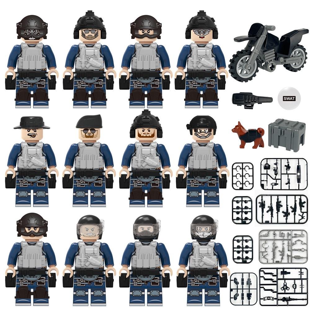 MOC Military Weapons Building Accessories Set with 12pcs Special Forces Camouflage Clothing Mini Figures Army Blocks Toys