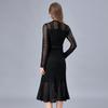 Платье Platycodon Slim Fit Black Fishtail Long Dress для больших размеров - Европейская и американская коллекция Весна/Осень