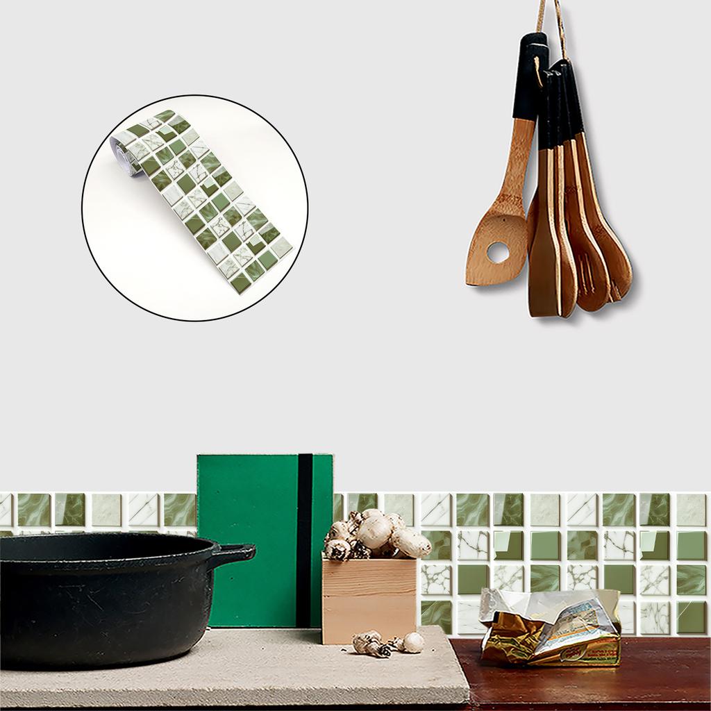 Роскошная зеленая кирпичная мозаика плинтус угловой настенный стикер ванная офис стекло линия талии домашний декор водонепроницаемый напольный волновод художественные обои