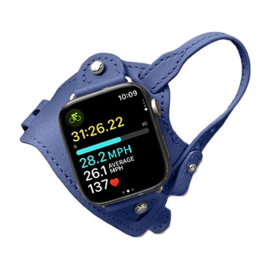 Ремешок для часов для велоспорта, совместимый с Apple Watch Series, регулируемый, винтажный, из искусственной кожи, сменный браслет для смарт-часов