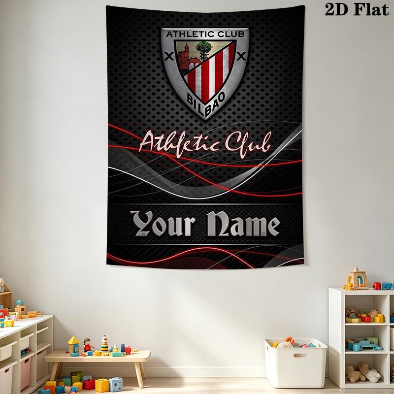 Name Custom Athletic Club Wall Tapestry Aesthetic Wall Hanging Printed Fabric Blanket Decorative Tapestries for Bedroom Living Room Home Decor