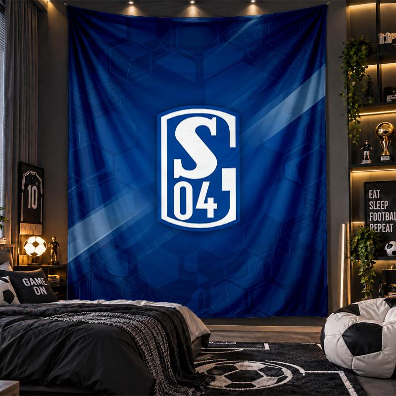 Wall Hanging Tapestry Schalke 04 Print Cloth for Living Room Bedroom Home Decor