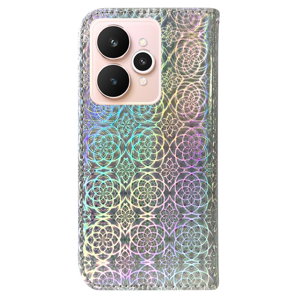 Чехол-подставка для Realme 15 Pro 5G/15 5G, кожаный чехол для телефона "Ослепительный цветок" с ремешком на запястье