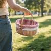Multi-Purpose Storage Basket Hand Woven Fruit Basket Creative Picnic Basket  Outdoor Camping