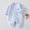 Three-Layer Quilted Baby Romper: Thickened Autumn/Winter Crawling Suit for Newborns, Boys, and Girls.