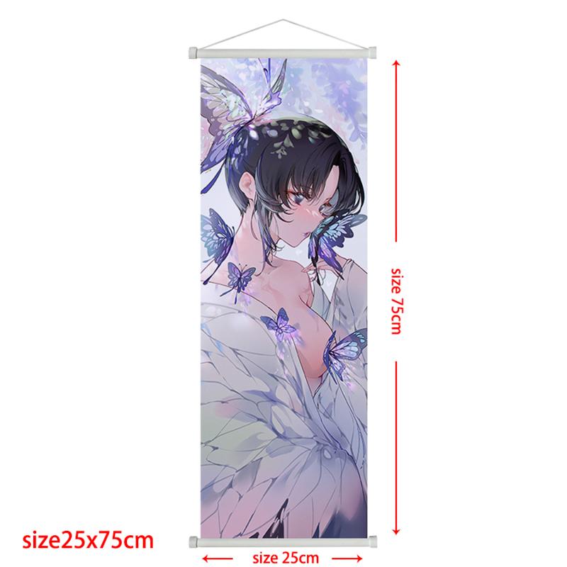 Demon Poster Rengoku Scroll Slayer Kyoujurou Home Decor Kamado Tanjirou Living Decoration Hanging Painting Kids Gift Posters