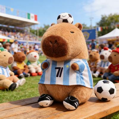 Плюшевая игрушка Капибара Футбольный Мяч Баскетбольный Мяч Фан-Маскот Мягкое Набивное Животное для Любителей Спорта Подарок на День Рождения Домашний Декор