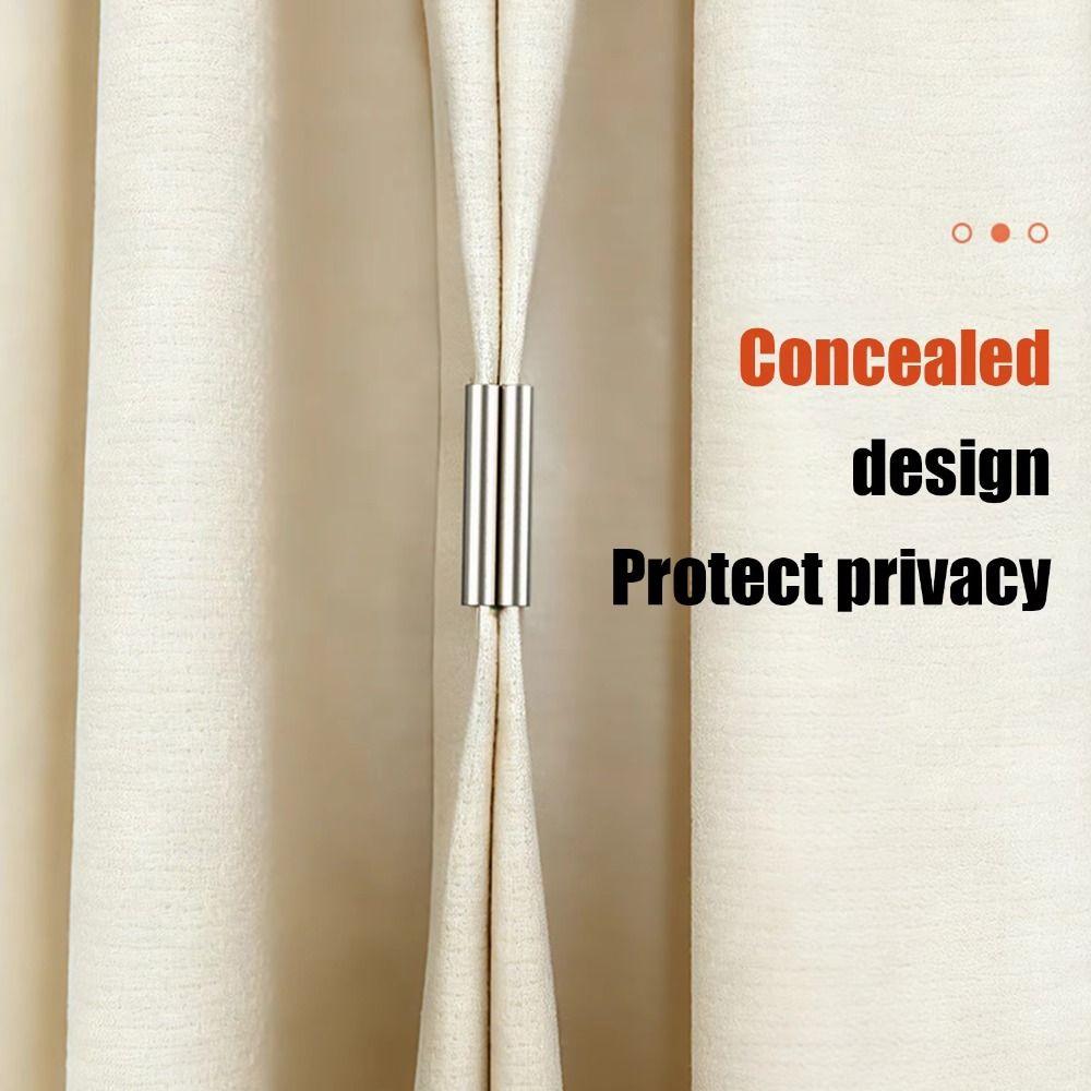 1 Pairs Metal Curtain Closure Clip Magnetic Attraction Detachable Curtain Clips Curtain Fixed Fastener Window Curtain