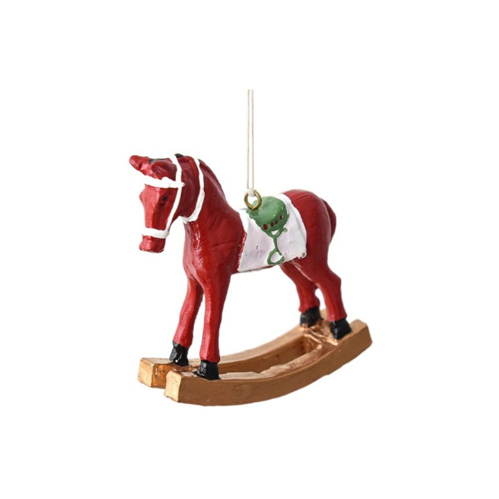 Смола Рождественская Подвесная Фигурка Лошади Красочная Расписная Лошадка-Качалка Подвесное Украшение Дети
