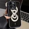 Чехол для телефона iPhone 17 Air 16E 15 16 Pro Max Черный Змеиный Рисунок Чехол 14 Plus 13 12 Mini Мягкий Силиконовый Fundas