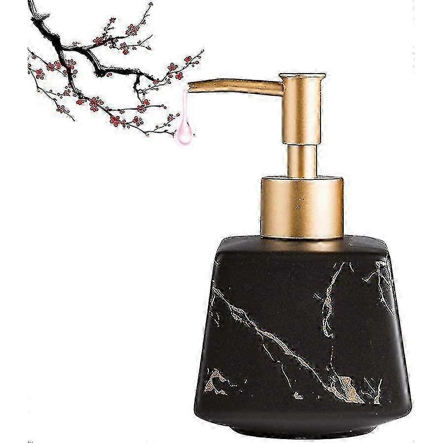 Ceramic Liquid Soap Pump,marble Texture 260ml,kitchen Homeblack - CHUNCC
