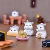 Adorable Resin Figurine Hamster Mini Ornaments For Terrarium Or Bonsai Display