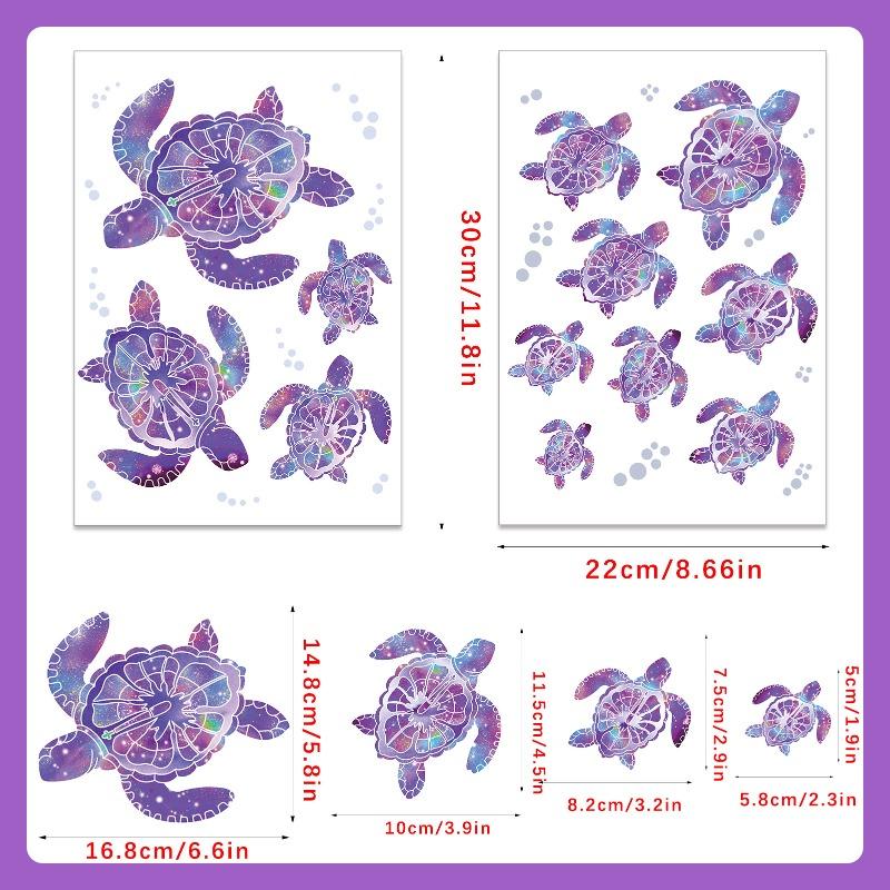 10PCS.Cute sea turtle PVC waterproof wall decals, suitable for bathroom, home, office & kindergarten, easy to apply & remove