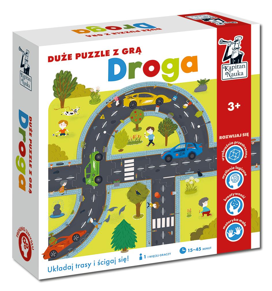 Large puzzle with game. Road. 3+. Captain Science. Board game. Edgard