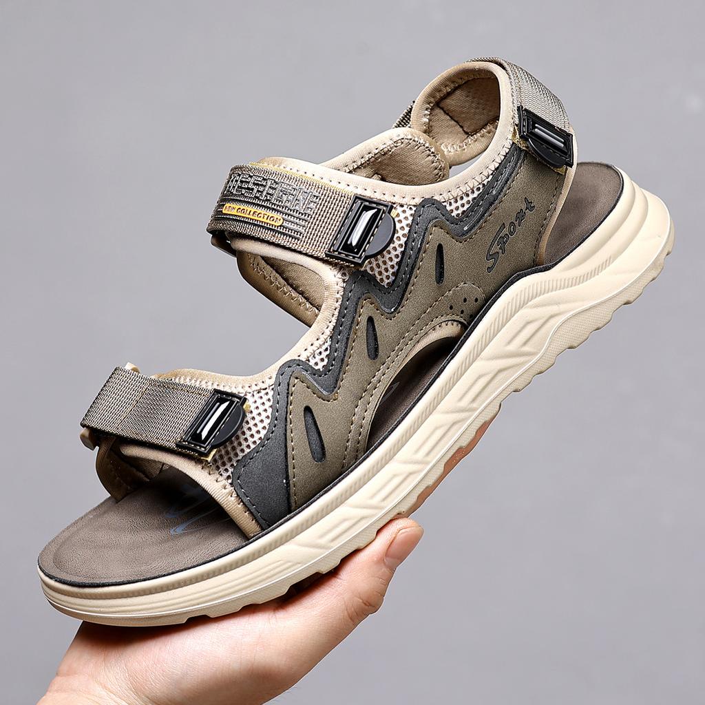 Модные уличные нескользящие пляжные туфли для мужчин Модные повседневные для вождения Мягкая подошва Нескользящие сандалии на платформе Мужские летние Новые сандалии Мужские