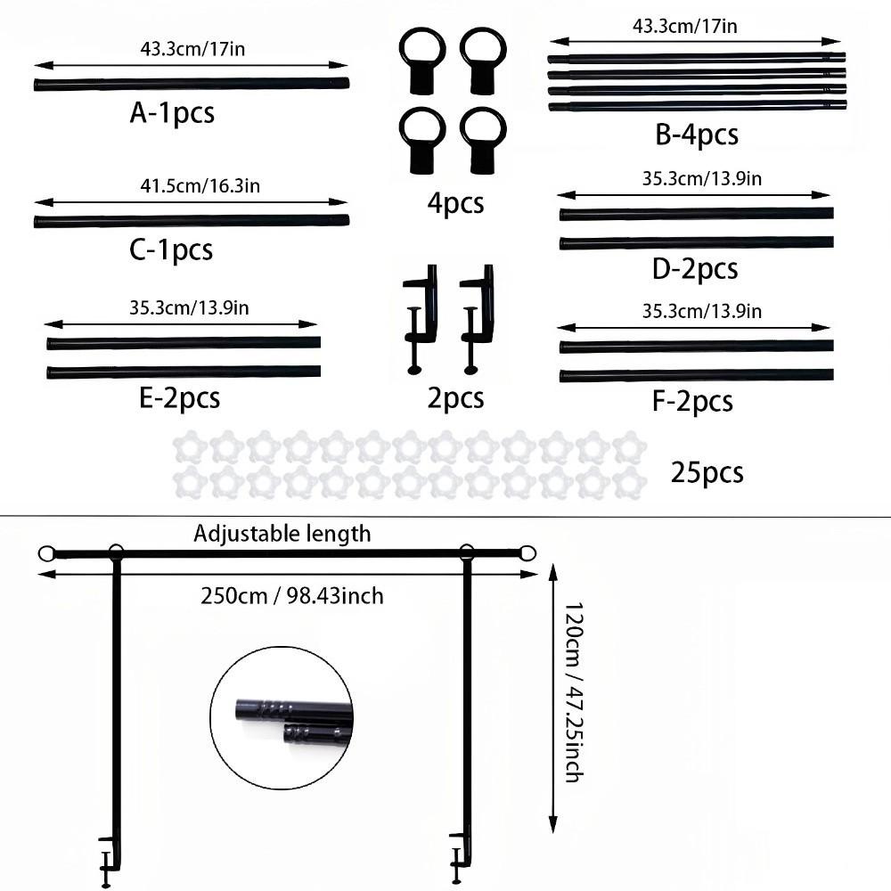 Со струбцинами над столом Стойка для шеста Вечеринка Подвесной декор Металлическая настольная арочная стойка Регулируемая настольная стойка для арки из воздушных шаров и цветов