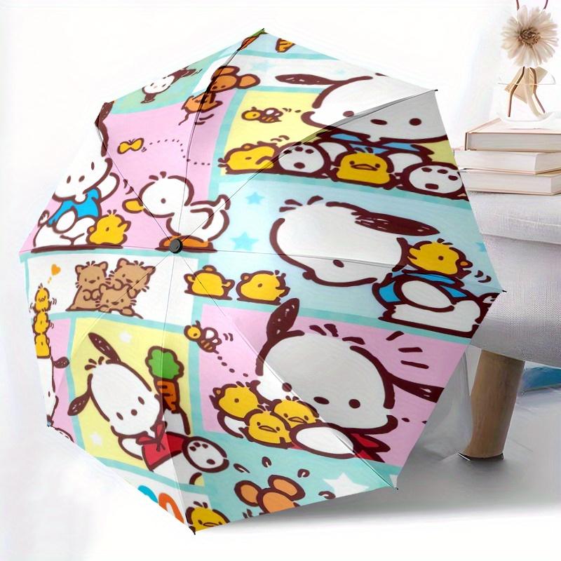 Carrot Small Animal Pochacco Automatic Open/CloseUmbrella-CuteUmbrella with Cute Design, Portable 3-Fold Compact Umbrella for Men & Women, Valentine's