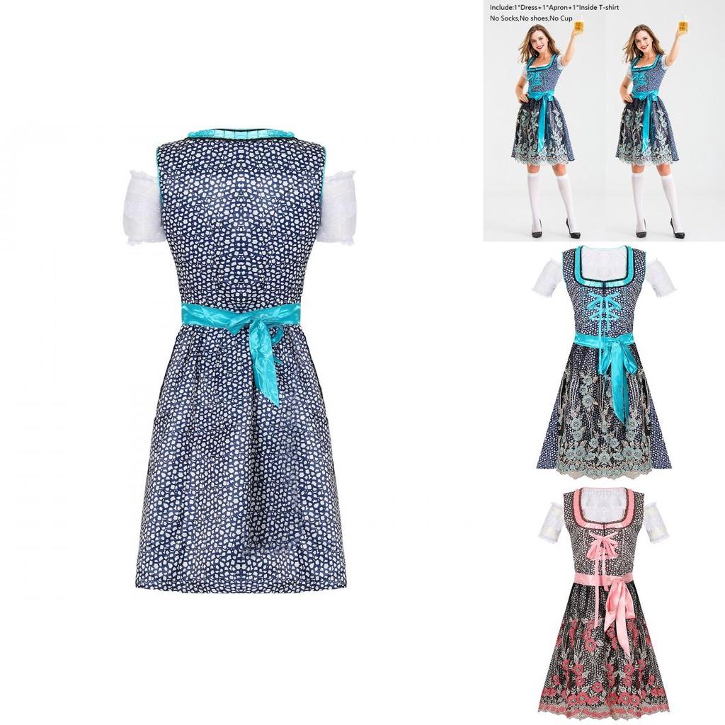 Классическое женское платье дирндль для Октоберфеста с изысканным дизайном и яркими цветами