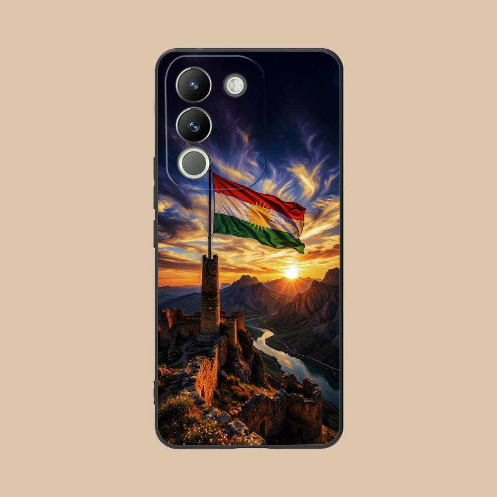 Матовая TPU чехол-накладка с флагом Курдистана для VIVO Y77 76 75 74 73 72 58 56 55 51 50 38 36 Y19 Y18 Y03 Y01 5G Цветная обложка