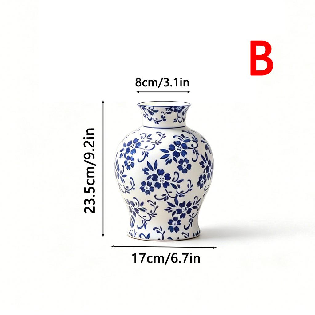Chinese Blue-and-white Porcelain Ceramic Vase Flower Vase Flower Arrangement Accessories Ceramic Handicrafts Vases Flowerpots