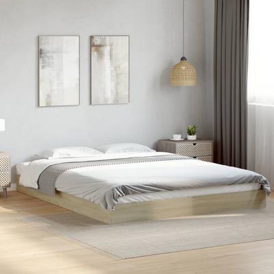 vidaXL Bettgestell Ohne Matratze Sonoma-Eiche 160x200 Cm Holzwerkstoff
