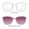 Lens 3 In-1 Glasses with 1Pc Sunglasses Lenses Anti-Blue Light Glasses Magnet Polarized Clip-On