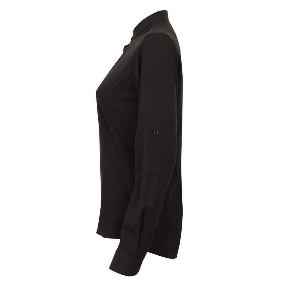 Henbury Женская/дамская антибактериальная рубашка с воротником-стойкой и закатанными рукавами