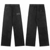 Broken Planet Streetwear Relaxed Straight Leg Pants Washed Distressed Drawstring Trousers Unisex Women Casual Daily Wear